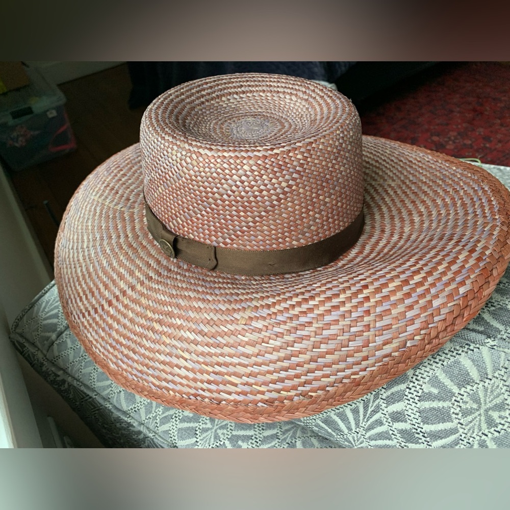 Goorin Bros. King of the West Straw Hat Size Large 7 1/4–7 3/8 + Hat Box - Picture 3 of 13